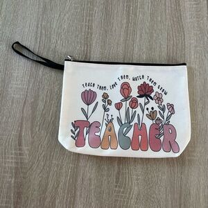 NWOT … Floral “Teacher” Canvas Bag